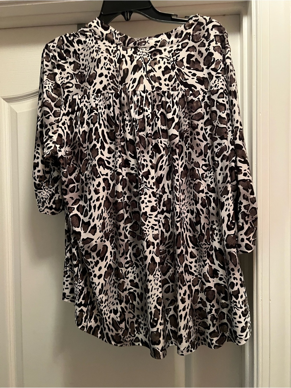 Cocomo gray and Black Leopard-Print Peasant Tunic